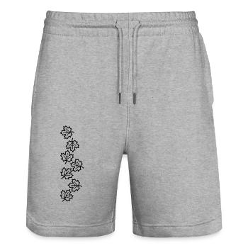 Ahornblatt Blätter Herbst Symbol - Stanley/Stella Unisex Bio Joggingshorts Trainer  - Grau meliert - Vorne - Nik (191cm) & Marisol (170cm)