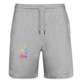 Ibiza Party Crew Bunt - Stanley/Stella Unisex Bio Joggingshorts Trainer  - Grau meliert - Vorne - Nik (191cm) & Marisol (170cm)