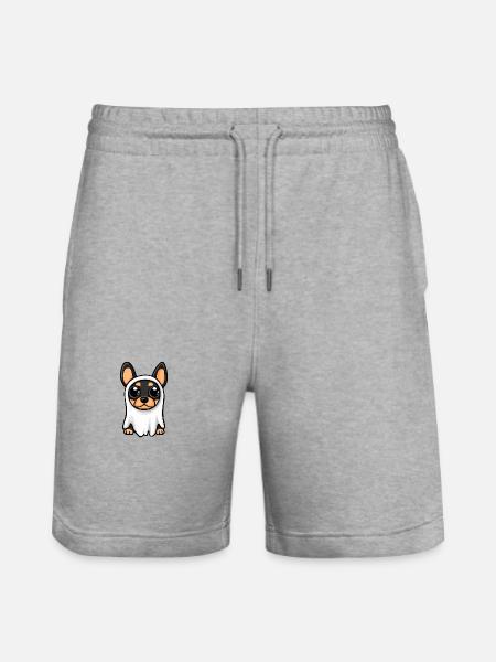 Doberman Dog Halloween Funny Ghost - Stanley/Stella Trainer Unisex Organic Jogging Shorts - heather grey
