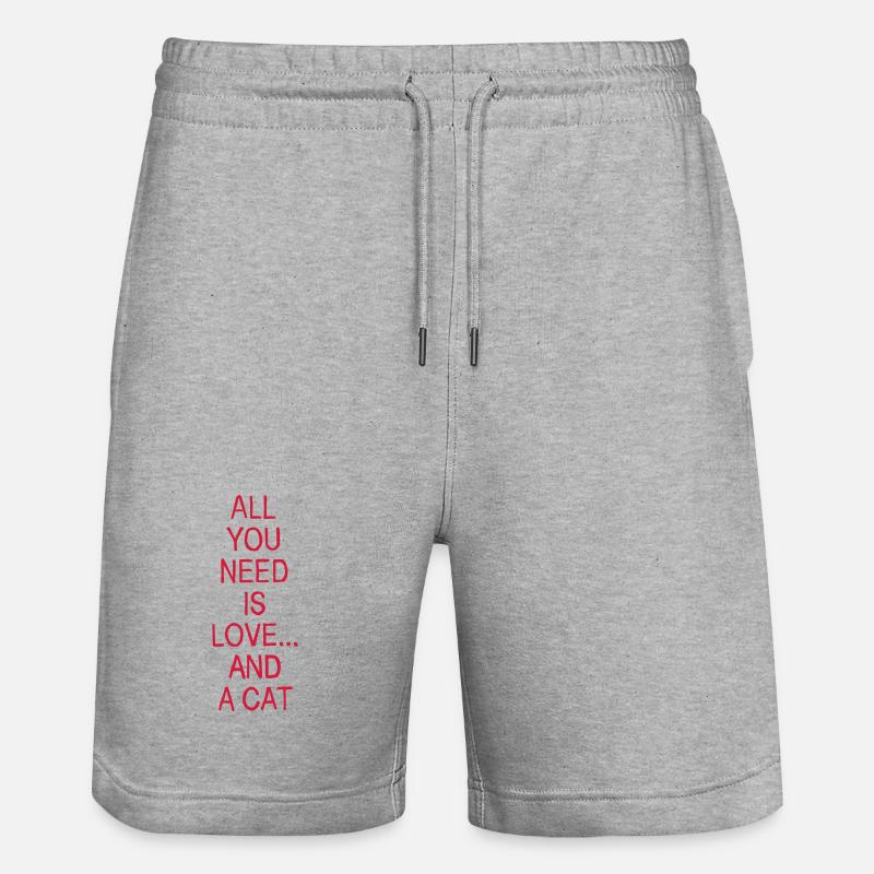 Amour et un chat - Short de jogging bio TRAINER Stanley/Stella unisexe - gris chiné