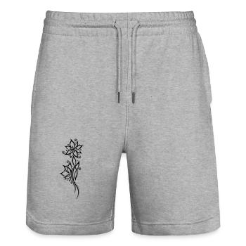 Lotus lotus flower lotus flower yoga - Stanley/Stella Trainer Unisex Organic Jogging Shorts - heather grey - Front - Nik (191cm) & Marisol (170cm)