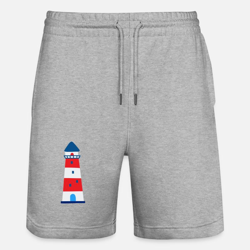 Nautic Design Rayé Phare Illustration - Short de jogging bio TRAINER Stanley/Stella unisexe - gris chiné