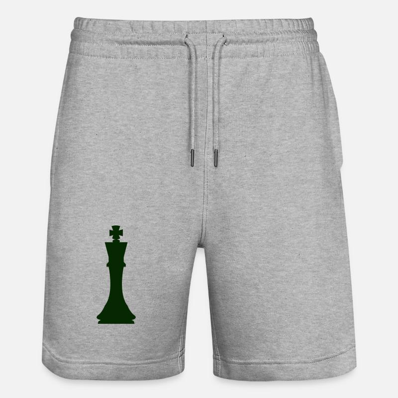 Pièce d’échecs du roi - Short de jogging bio TRAINER Stanley/Stella unisexe - gris chiné
