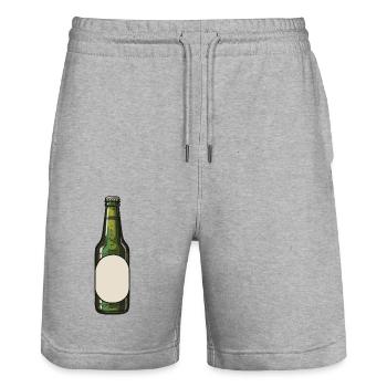 Bouteille de bière Symbole de consommation de bière - Short de jogging bio TRAINER Stanley/Stella unisexe - gris chiné - Devant - Nik (191cm) & Marisol (170cm)