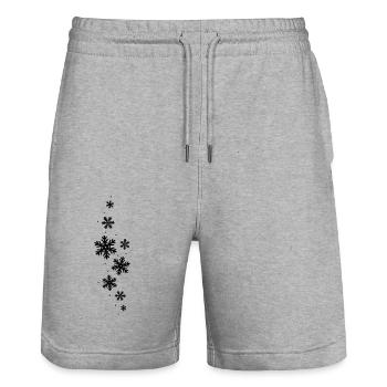 Cristaux de glace Paillettes - Short de jogging bio TRAINER Stanley/Stella unisexe - gris chiné - Devant - Nik (191cm) & Marisol (170cm)