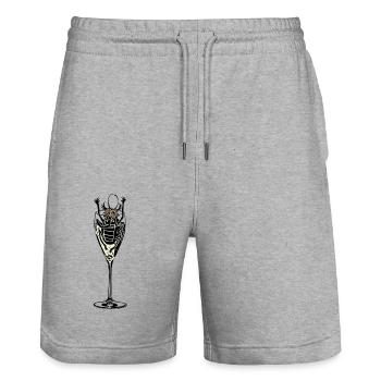 Insect in sparkling wine - Stanley/Stella Trainer Unisex Organic Jogging Shorts - heather grey - Front - Nik (191cm) & Marisol (170cm)