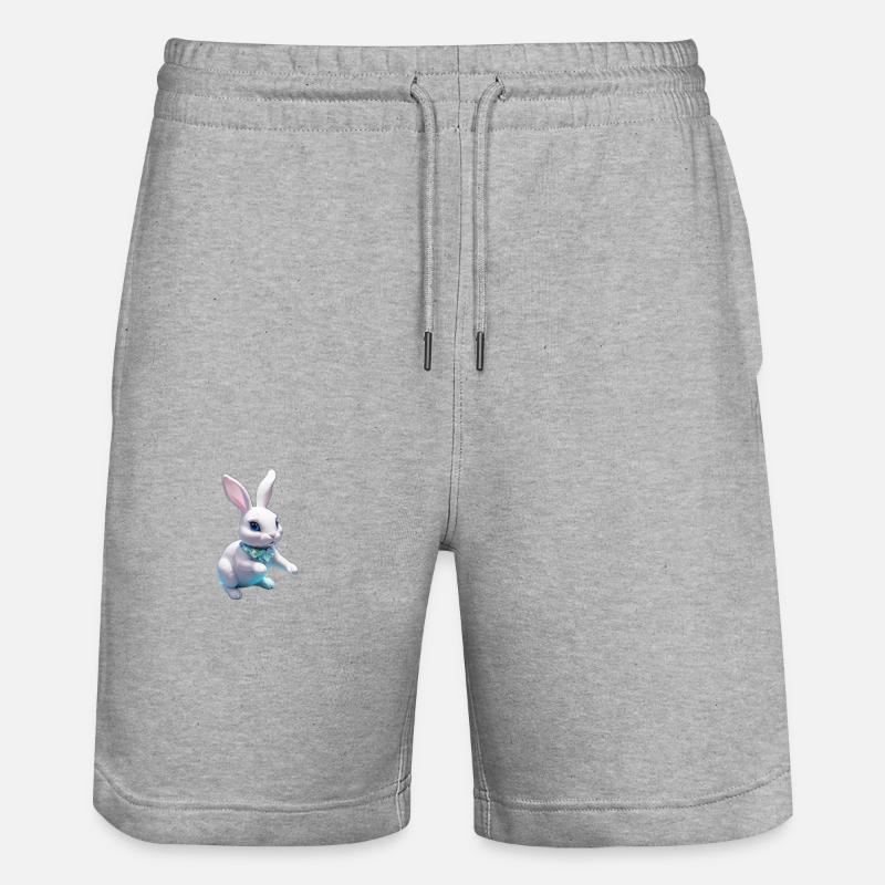 White Rabbit Crystal - Stanley/Stella Unisex Bio Joggingshorts Trainer  - Grau meliert