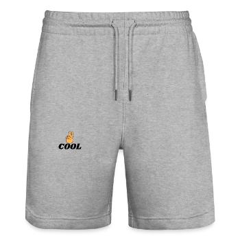 COOL - Stanley/Stella Trainer Unisex Organic Jogging Shorts - heather grey - Front - Nik (191cm) & Marisol (170cm)