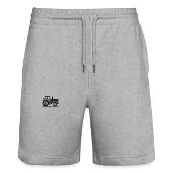 tracteur - Short de jogging bio TRAINER Stanley/Stella unisexe - gris chiné - Devant - Nik (191cm) & Marisol (170cm)