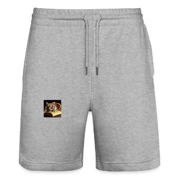 Tiger biscuits 😅😅😅 - Stanley/Stella Trainer Unisex Organic Jogging Shorts - heather grey - Front - Nik (191cm) & Marisol (170cm)