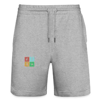 Ski fahren Ski Motiv für Schi Fahrer Schifahrer - Stanley/Stella Unisex Bio Joggingshorts Trainer  - Grau meliert - Vorne - Nik (191cm) & Marisol (170cm)