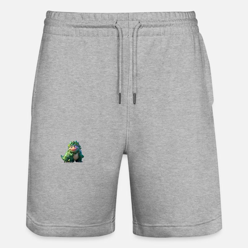 Drôle Dino Amical Mignon Mignon - Short de jogging bio TRAINER Stanley/Stella unisexe - gris chiné
