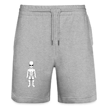 Außerirdischer Muskelheld - Stanley/Stella Unisex Bio Joggingshorts Trainer  - Grau meliert - Vorne - Nik (191cm) & Marisol (170cm)