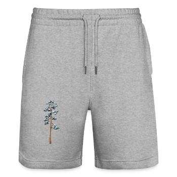 grand arbre avec de la neige - Short de jogging bio TRAINER Stanley/Stella unisexe - gris chiné - Devant - Nik (191cm) & Marisol (170cm)