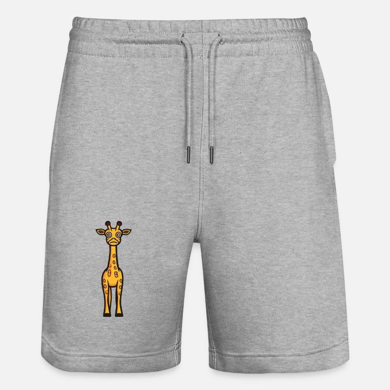 Giraffe Halloween Comic Funny - Stanley/Stella Trainer Unisex Organic Jogging Shorts - heather grey