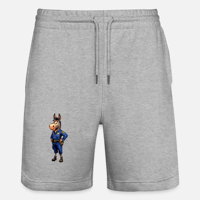 Polizei Esel - Stanley/Stella Unisex Bio Joggingshorts Trainer  - Grau meliert