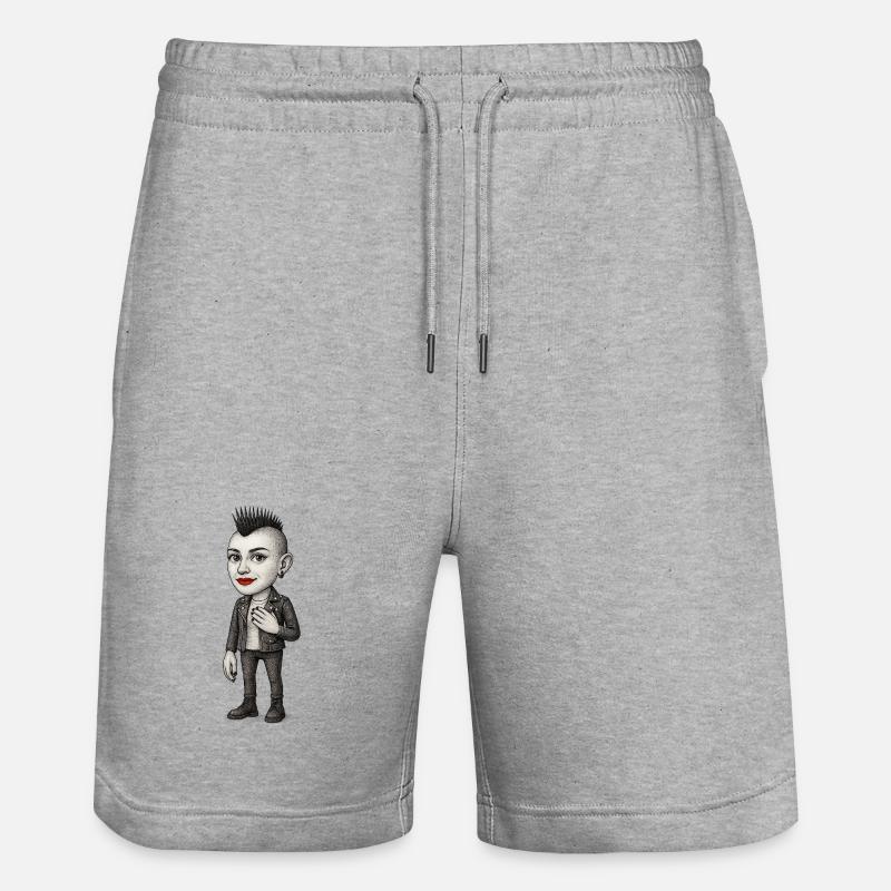 Mohawk Punker - Stanley/Stella Unisex Bio Joggingshorts Trainer  - Grau meliert