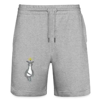 Lama has an idea - Stanley/Stella Trainer Unisex Organic Jogging Shorts - heather grey - Front - Nik (191cm) & Marisol (170cm)