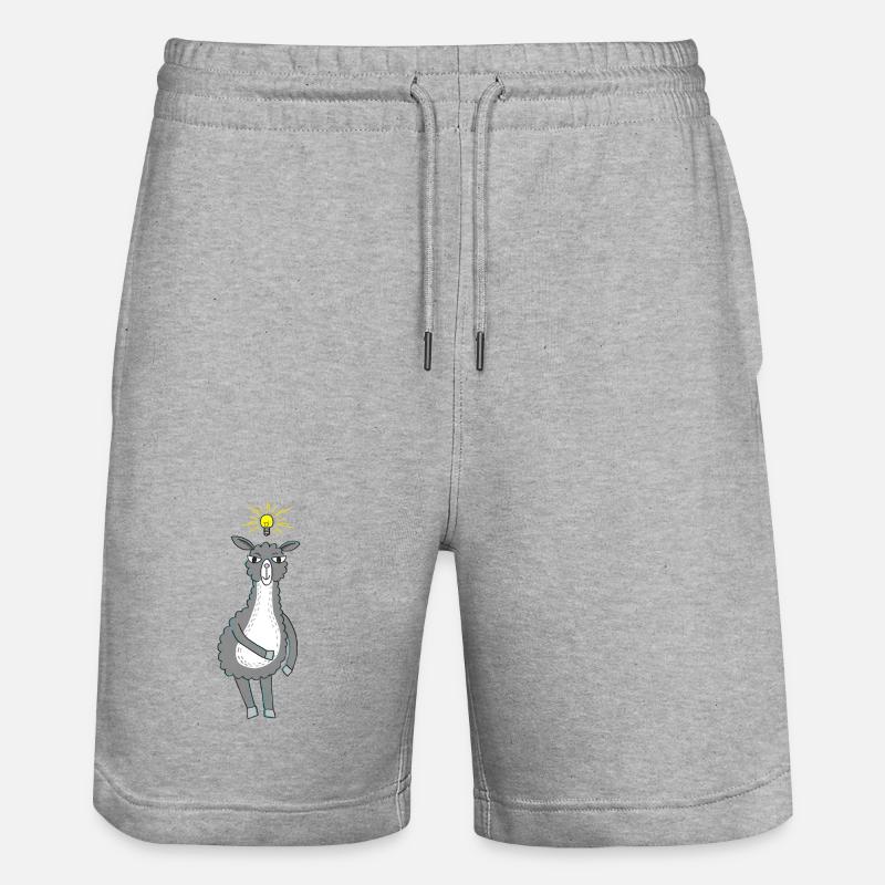 Lama hat eine Idee - Stanley/Stella Unisex Bio Joggingshorts Trainer  - Grau meliert