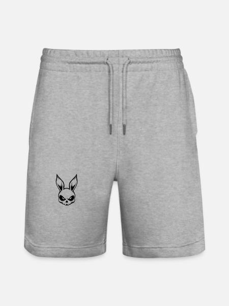 Hase Skelett Skull - Stanley/Stella Unisex Bio Joggingshorts Trainer - Grau meliert