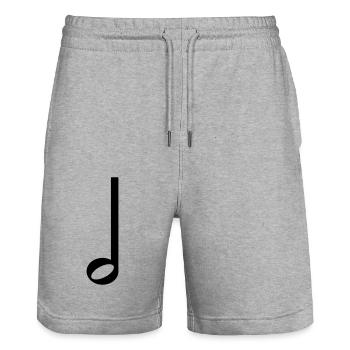 Symbole de musique demi-note - Short de jogging bio TRAINER Stanley/Stella unisexe - gris chiné - Devant - Nik (191cm) & Marisol (170cm)