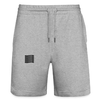Manifester le noir - Short de jogging bio TRAINER Stanley/Stella unisexe - gris chiné - Devant - Nik (191cm) & Marisol (170cm)