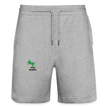 Mallorca Urlaub - Malle Party - Stanley/Stella Unisex Bio Joggingshorts Trainer  - Grau meliert - Vorne - Nik (191cm) & Marisol (170cm)