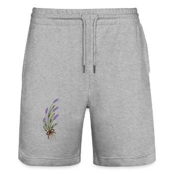 Lavendelstrauß - Stanley/Stella Unisex Bio Joggingshorts Trainer  - Grau meliert - Vorne - Nik (191cm) & Marisol (170cm)