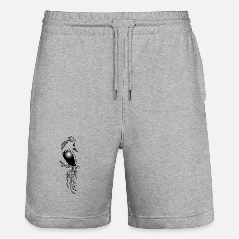 Der Onyx-Vogel - Stanley/Stella Unisex Bio Joggingshorts Trainer  - Grau meliert