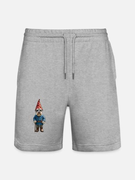 Garden Gnome Schnauzer Magic - Stanley/Stella Trainer Unisex Organic Jogging Shorts - heather grey