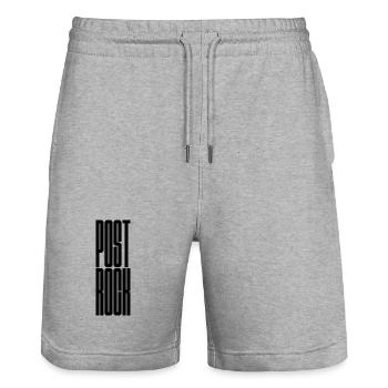 Post Rock bold typography logo - Stanley/Stella Trainer Unisex Organic Jogging Shorts - heather grey - Front - Nik (191cm) & Marisol (170cm)
