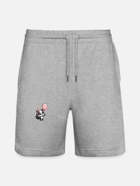 Skunk Birthday Comic - Stanley/Stella Trainer Unisex Organic Jogging Shorts - heather grey