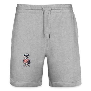 Strauss Comic Holiday - Stanley/Stella Trainer Unisex Organic Jogging Shorts - heather grey - Front - Nik (191cm) & Marisol (170cm)