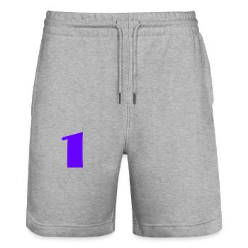 1. 1 YEAR. 1ST ANNIVERSARY. BIRTHDAY 1 YEAR. ONE - Stanley/Stella Trainer Unisex Organic Jogging Shorts - heather grey - Front - Nik (191cm) & Marisol (170cm)