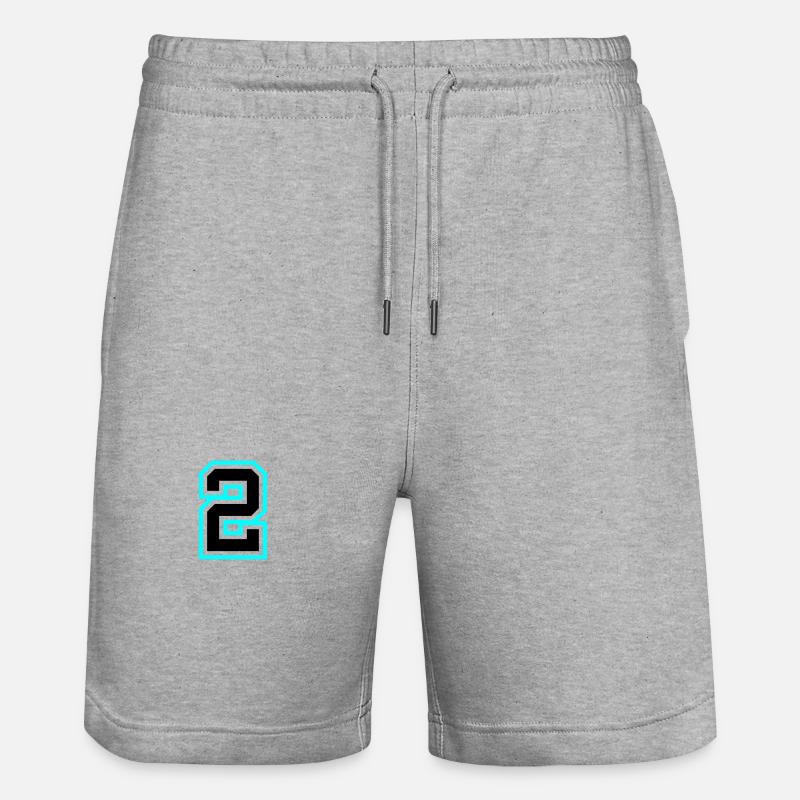 Symbole à 2 chiffres - Short de jogging bio TRAINER Stanley/Stella unisexe - gris chiné