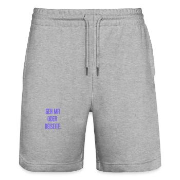 Geh mit oder beiseite - Stanley/Stella Unisex Bio Joggingshorts Trainer  - Grau meliert - Vorne - Nik (191cm) & Marisol (170cm)