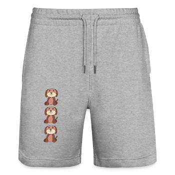 Dog Triple Pack - Stanley/Stella Trainer Unisex Organic Jogging Shorts - heather grey - Front - Nik (191cm) & Marisol (170cm)