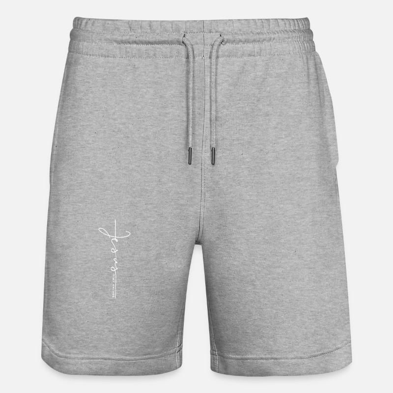 Jésus est mon ancre - Short de jogging bio TRAINER Stanley/Stella unisexe - gris chiné