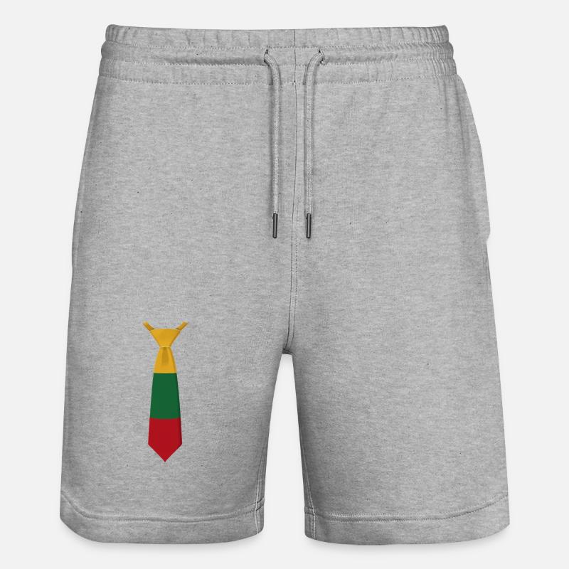 Cravate Lituanie – Drapeau - Short de jogging bio TRAINER Stanley/Stella unisexe - gris chiné