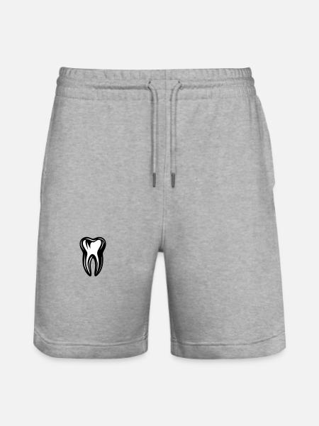 Tooth Icon Dentist - Stanley/Stella Trainer Unisex Organic Jogging Shorts - heather grey