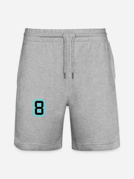 8 Zahl symbol - Stanley/Stella Unisex Bio Joggingshorts Trainer - Grau meliert