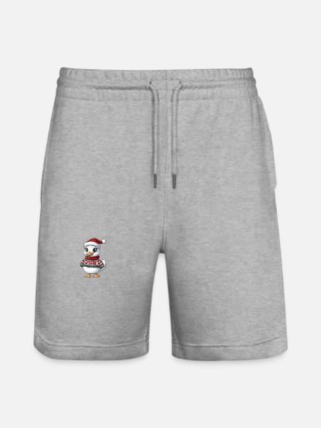 Goose Christmas Comic - Stanley/Stella Trainer Unisex Organic Jogging Shorts - heather grey