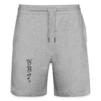 Little moms with many hearts. Women power. - Stanley/Stella Trainer Unisex Organic Jogging Shorts - heather grey - Front - Nik (191cm) & Marisol (170cm)
