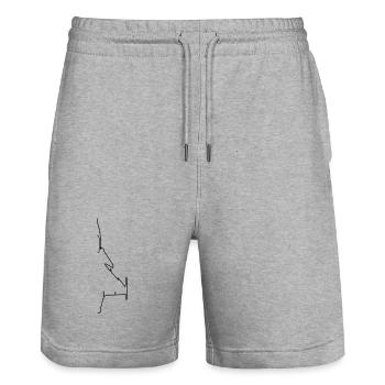 Avion - Short de jogging bio TRAINER Stanley/Stella unisexe - gris chiné - Devant - Nik (191cm) & Marisol (170cm)