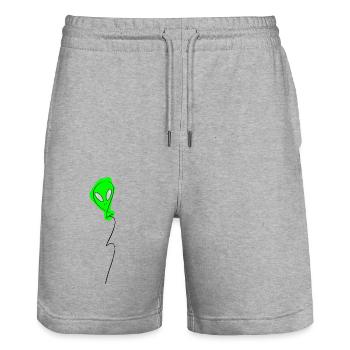 étranger - Short de jogging bio TRAINER Stanley/Stella unisexe - gris chiné - Devant - Nik (191cm) & Marisol (170cm)