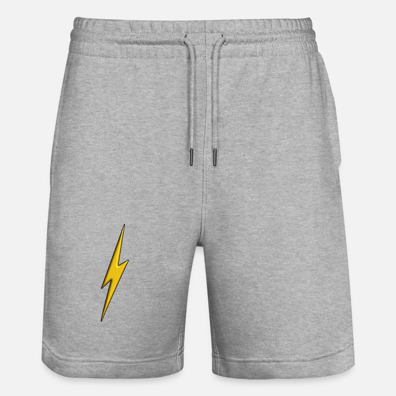 Eclair Jaune 3d - Short de jogging bio TRAINER Stanley/Stella unisexe - gris chiné