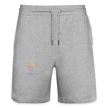 Lloret De Mar Party Crew Colorful - Stanley/Stella Trainer Unisex Organic Jogging Shorts - heather grey - Front - Nik (191cm) & Marisol (170cm)