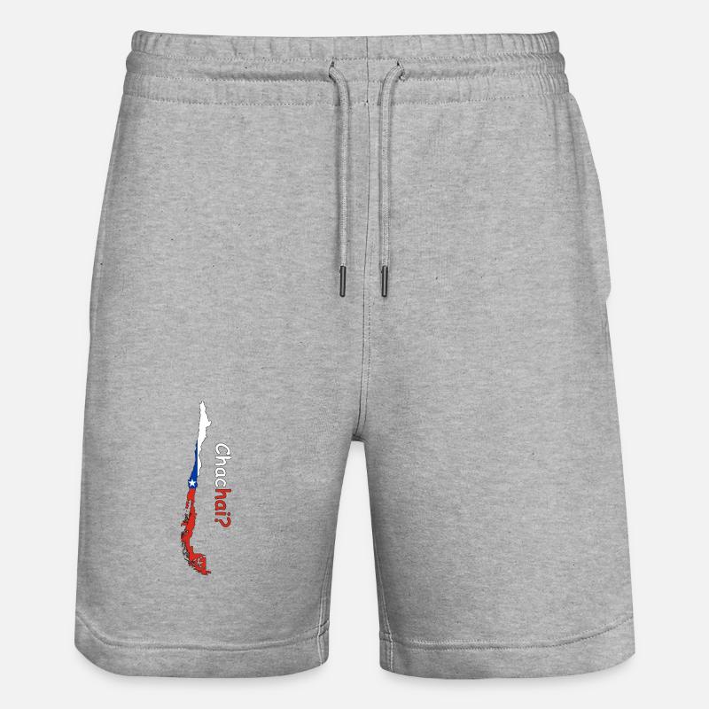 Drapeau Chili Silhouette - Short de jogging bio TRAINER Stanley/Stella unisexe - gris chiné