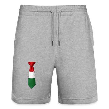 Ungarn-Flagge an der Krawatte - Stanley/Stella Unisex Bio Joggingshorts Trainer  - Grau meliert - Vorne - Nik (191cm) & Marisol (170cm)