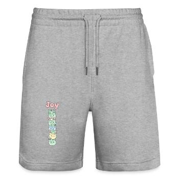 Joy Sukkulente Kaktus Niedlich - Stanley/Stella Unisex Bio Joggingshorts Trainer  - Grau meliert - Vorne - Nik (191cm) & Marisol (170cm)